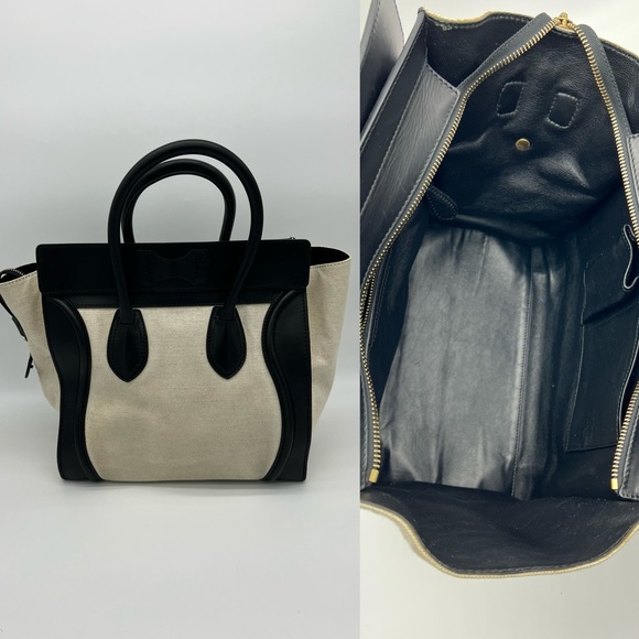 Authentic Celine Canvas and calfskin leather mini luggage tote - Picture 5 of 16